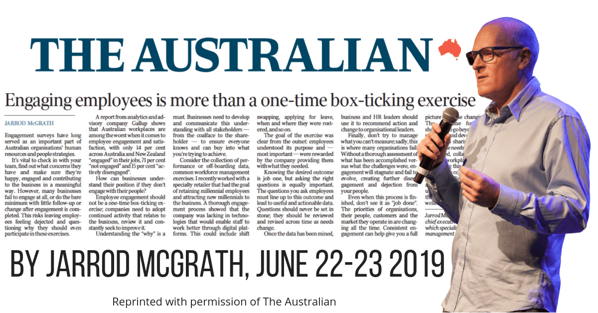 The Australian: Engaging Staff isn’t a Box-Ticking Exercise, Jarrod McGrath